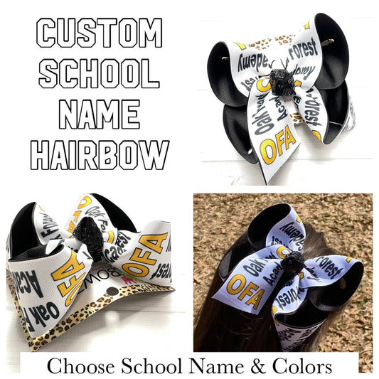 Custom School Name Hairbow Preorder ~School Name and Initials Only (no mascot- see other listing) ~ Back to school ~ by iBOWZ