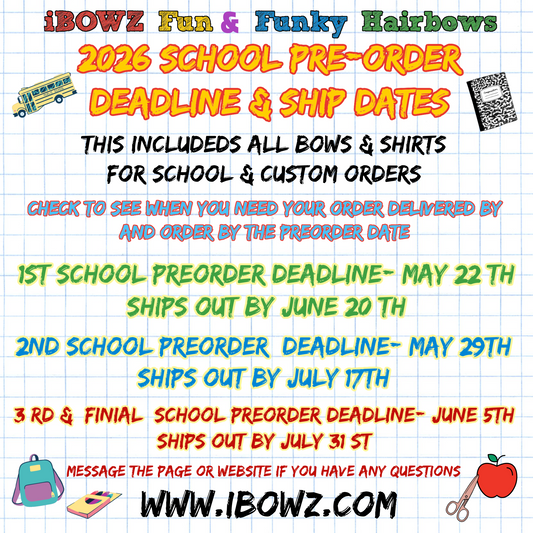 LARGE BOWS 6" | School Spirit Fun bows | Surprise school bows in your school colors