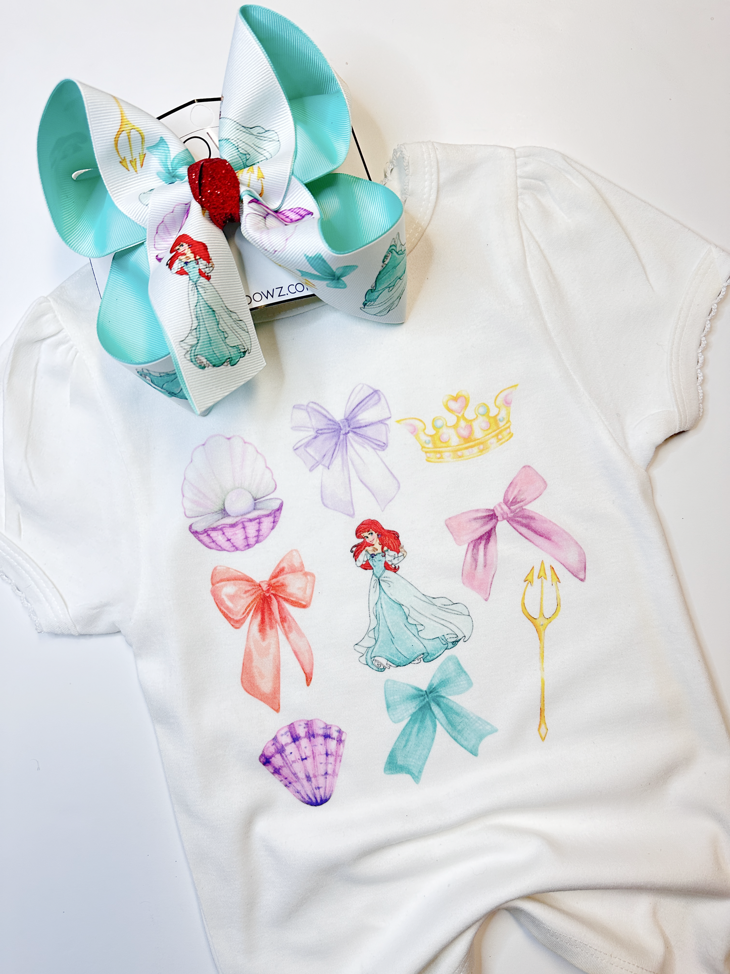 Choose your Disney Princess T- Shirt & Matching Hairbow ~ Disney Inspired Custom OOAK Exclusive Design