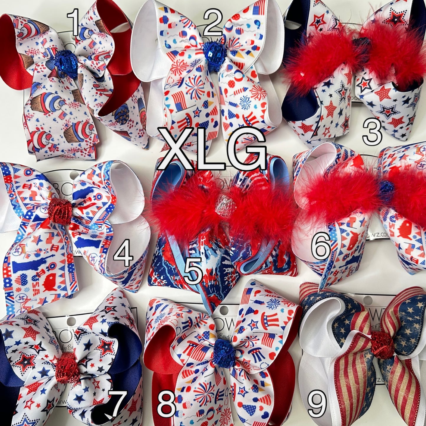 RTS- Ready 2 Ship Bows - XLG 8" hair bow