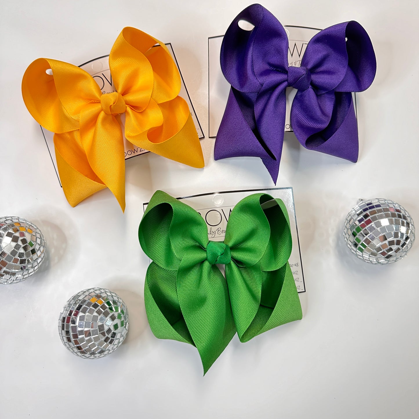 Mardi Gras Must have Solid Color hairbows by iBOWZ | Bundle or Choose individual bows | Every Girl needs a BOW in there Life