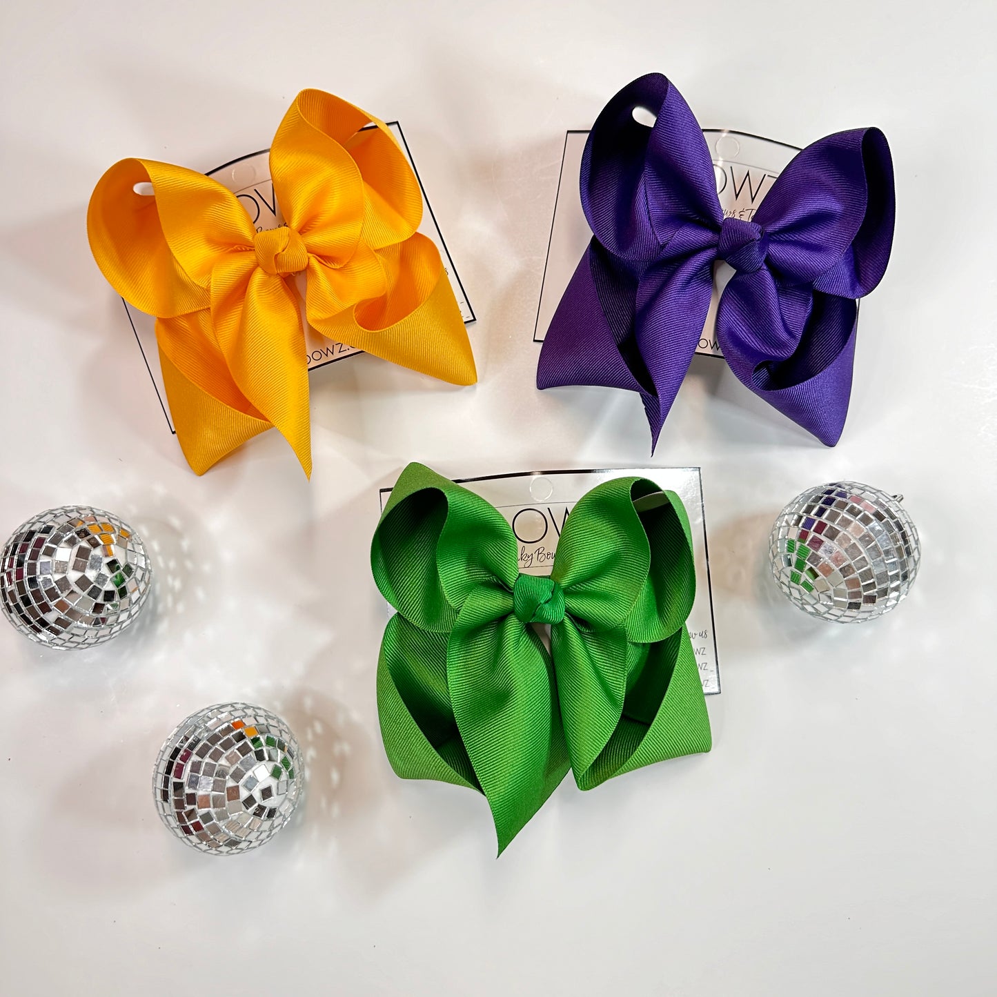 Mardi Gras Must have Solid Color hairbows by iBOWZ | Bundle or Choose individual bows | Every Girl needs a BOW in there Life