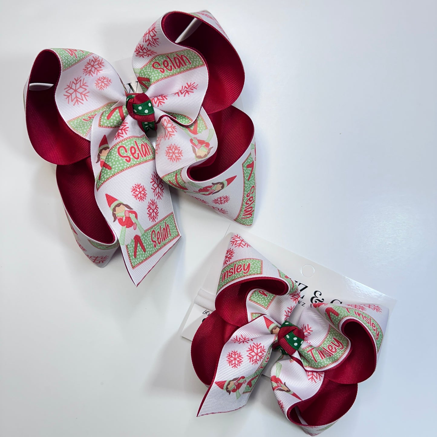 Elf on the Shelf Personalized HairBow and Matching Tee ~ Choose Bow, Tee, or Combo ~ Perfect for all your Christmas Activities