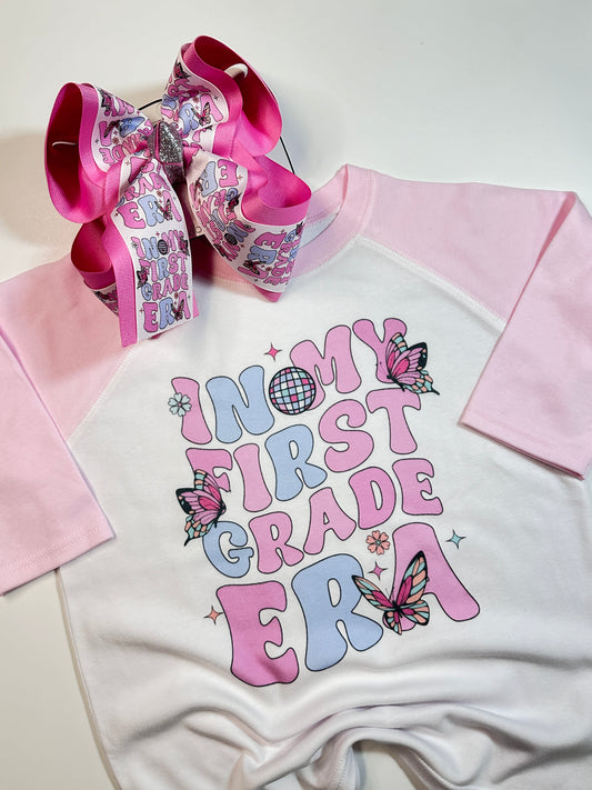 In My Grade Era "School Grade" bow & Matching Tee ~ Available in Grade Prek- 5th ~ Exclusively at iBOWZ ~Perfect for Back to School & First day of School pics~ Limited Time Only