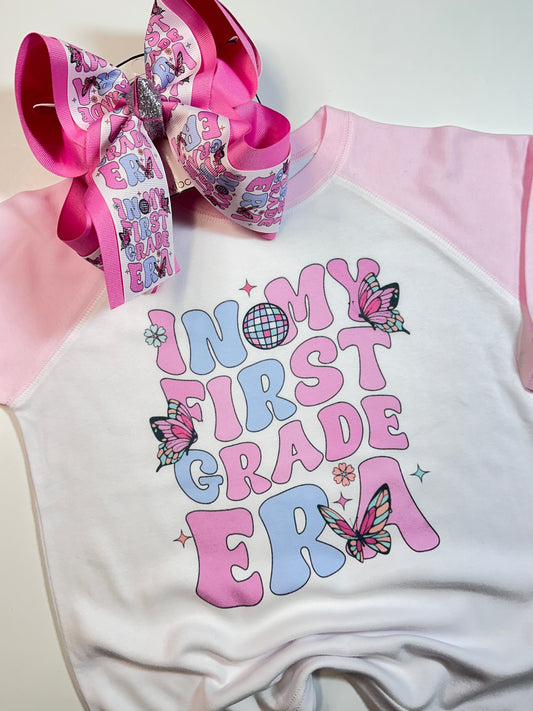 In My Grade Era "School Grade" bow & Matching Tee ~ Available in Grade Prek- 5th ~ Exclusively at iBOWZ ~Perfect for Back to School & First day of School pics~ Limited Time Only