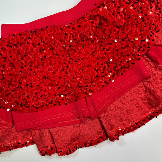 New Red Sparkly Sequin Twirl Skirt Designed for your Twirl Girls who Love to Sparkle