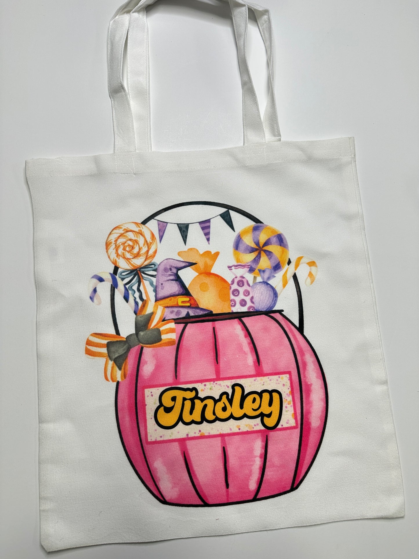 Trick or Treat Candy Bucket Halloween Bags ~ Personalized with Childs name or Initials ~ Halloween Spooky Season ~ Exclusive iBOWZ design