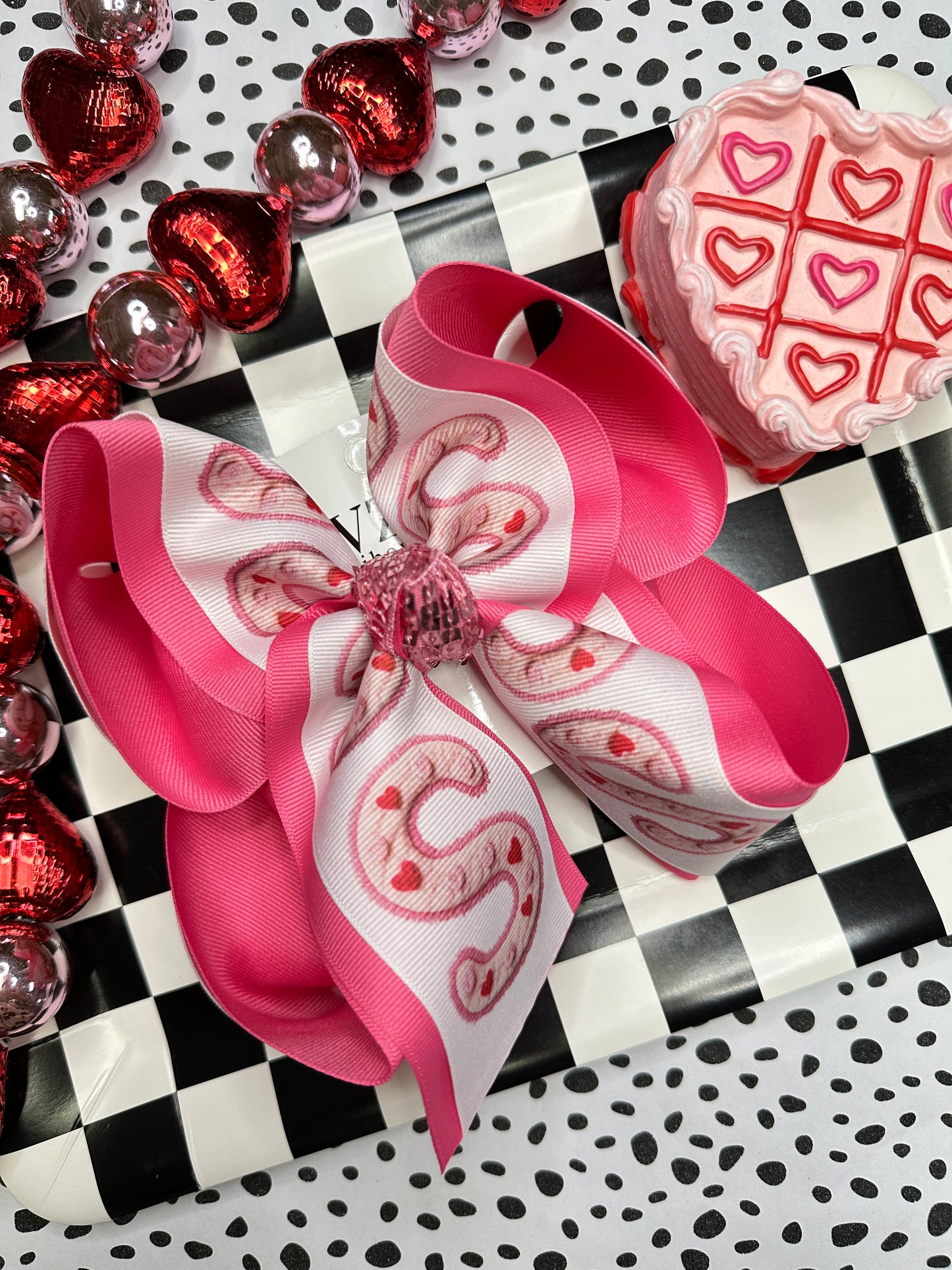 Personalized Valentines Day Faux 3D Design HairBow and Matching Tee ~ Perfect for your little Girls Valentines Activities ~ She'll get all the Compliments in her VDAY fit