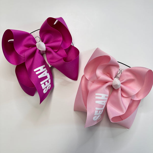 Personalized Monogram Name Puffy Print  T-shirt and Matching Hair bow & New Headband for all your Stylish girls ~ by iBOWZ & Co. ~ Perfect for all your Summer activities