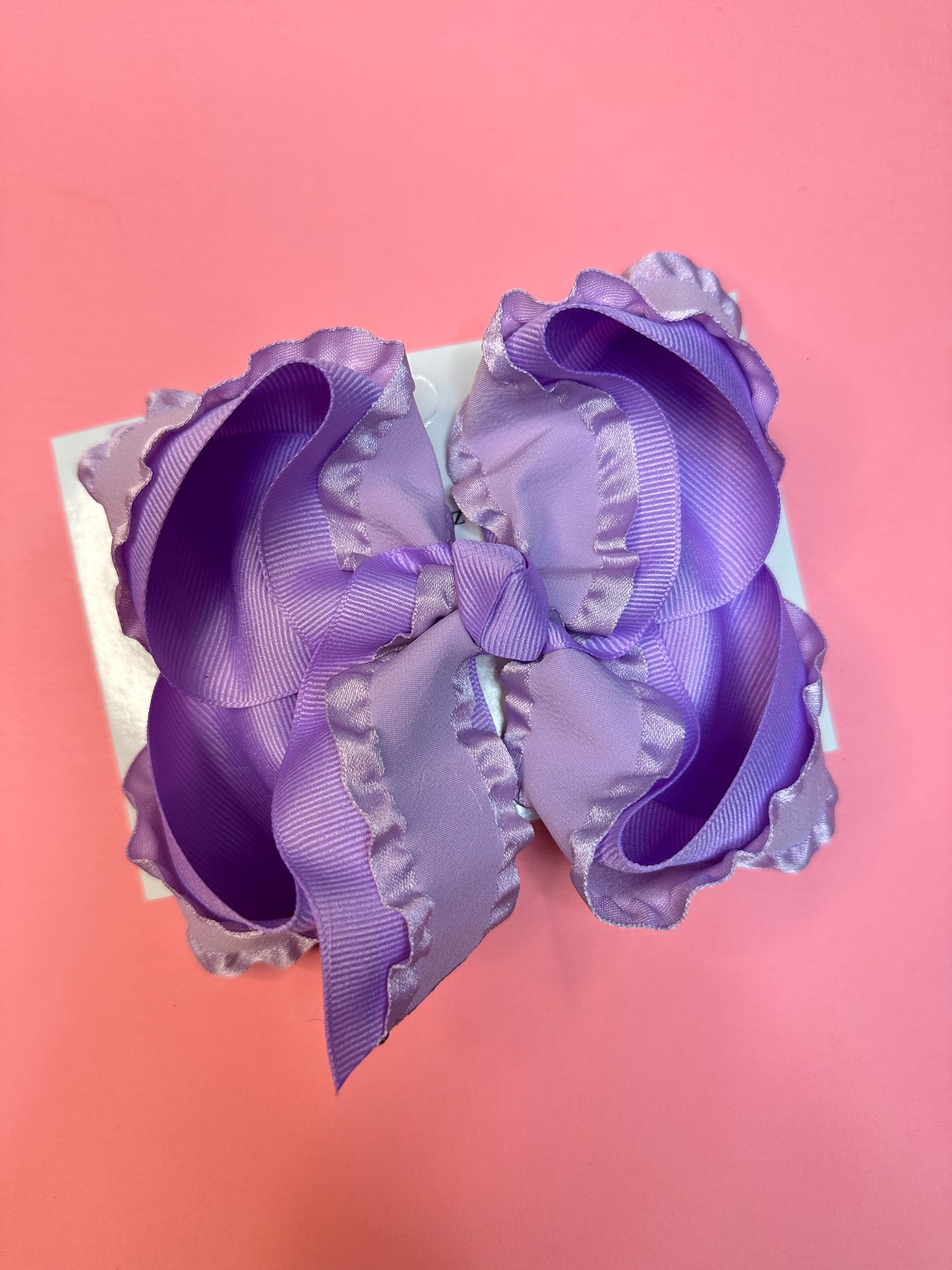 Dark Orchid Double Ruffle Ribbon Bow ~ Choose your Bow size