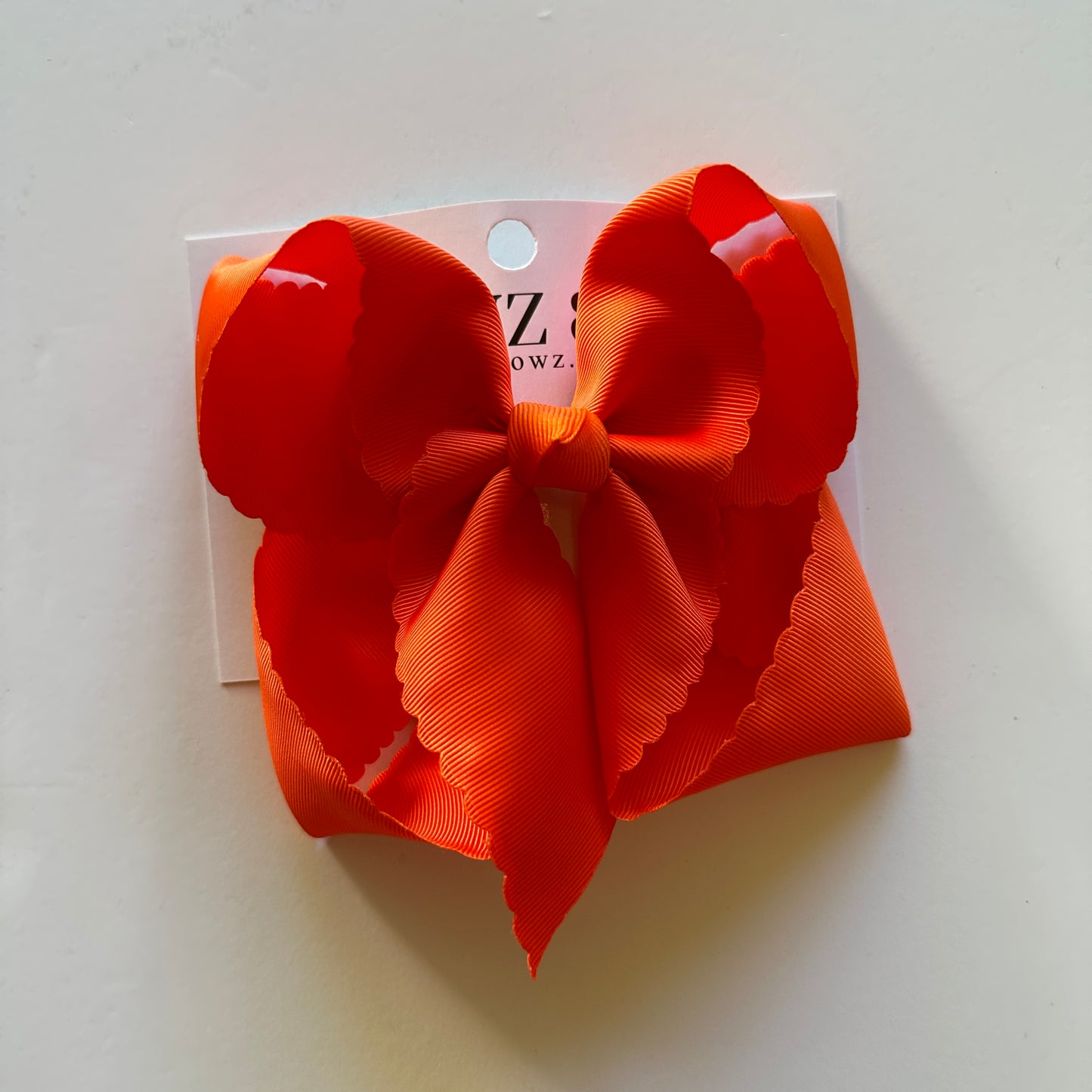 Scalloped Edge Ribbon Bow Bundle | Orange, Black and Dark Orchid hairbows