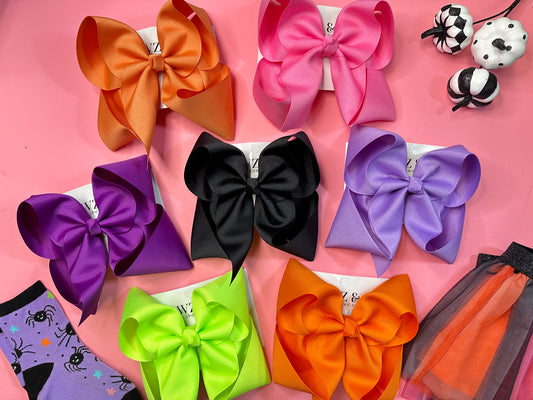 iBOWZ Halloween Festive Fall Solid Hairbow Bundle- 7 Bows - Save $7