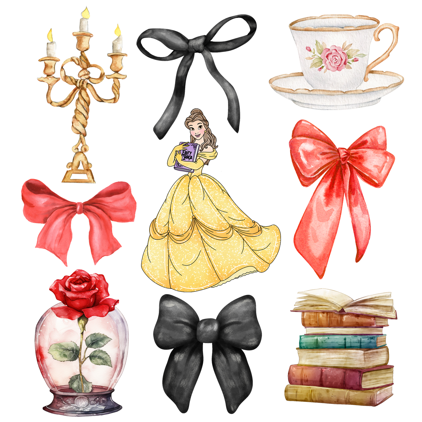 Choose your Disney Princess T- Shirt & Matching Hairbow ~ Disney Inspired Custom OOAK Exclusive Design