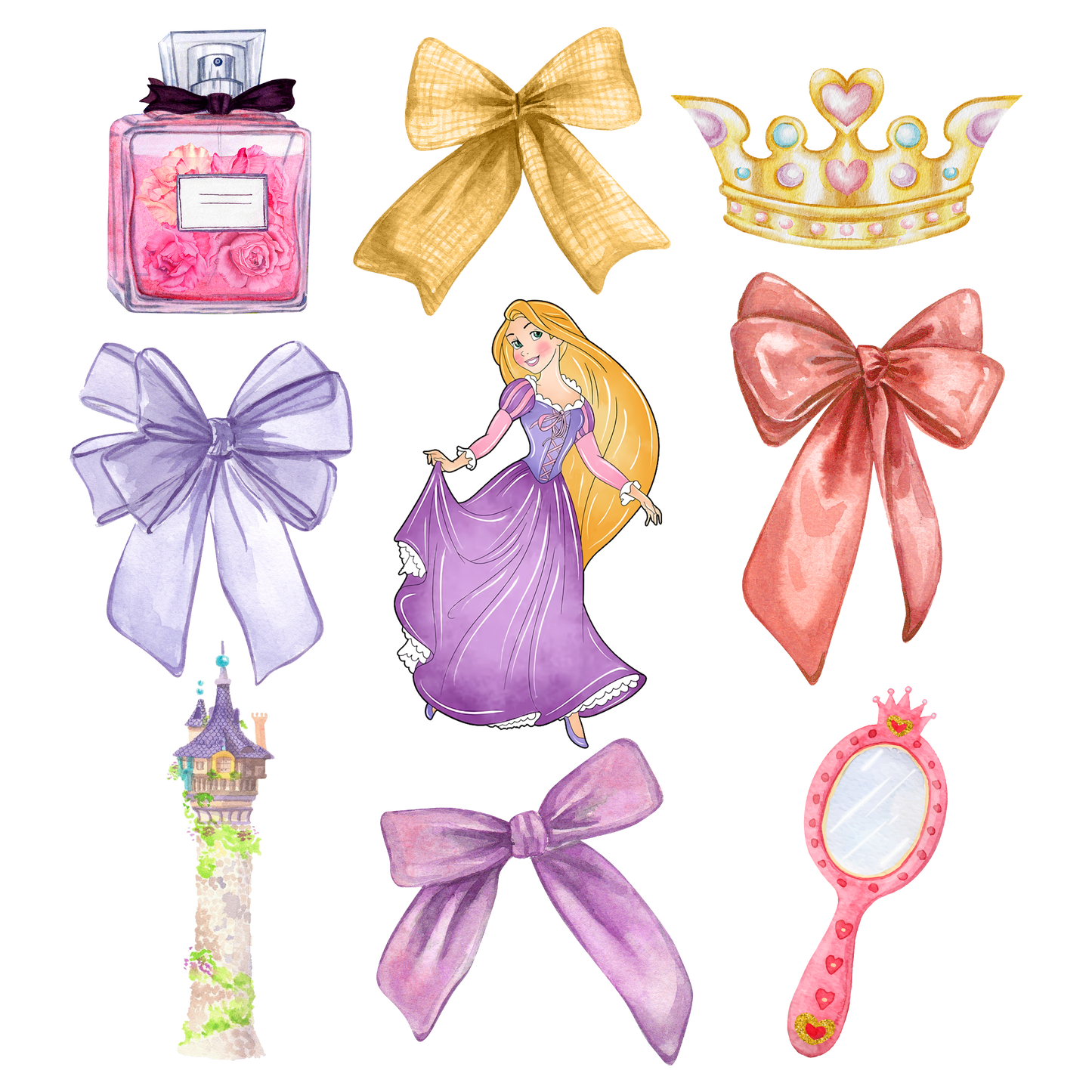 Choose your Disney Princess T- Shirt & Matching Hairbow ~ Disney Inspired Custom OOAK Exclusive Design