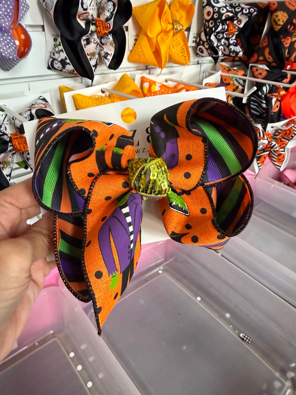 Frankenstein Biggie 5 inch hair bow second view