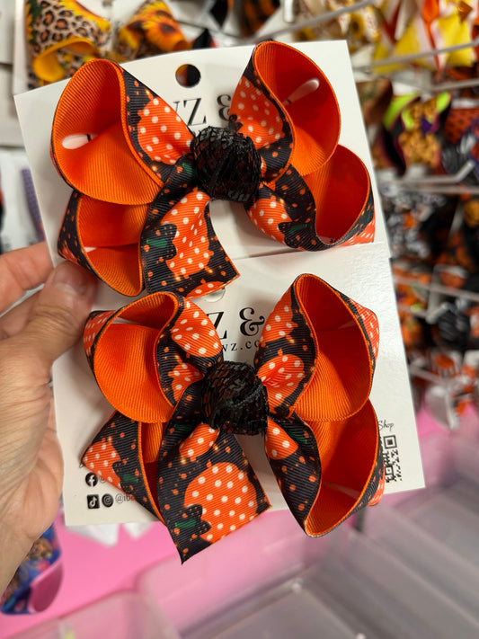 Pumpkin Ready to Ship Toddler 3 inch Hair Bow