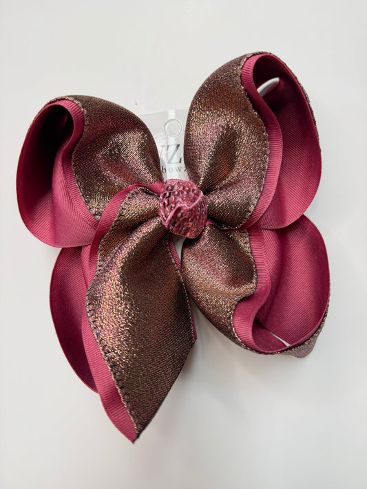 Rose gold and mauve sparkle iBOWZ hair bow