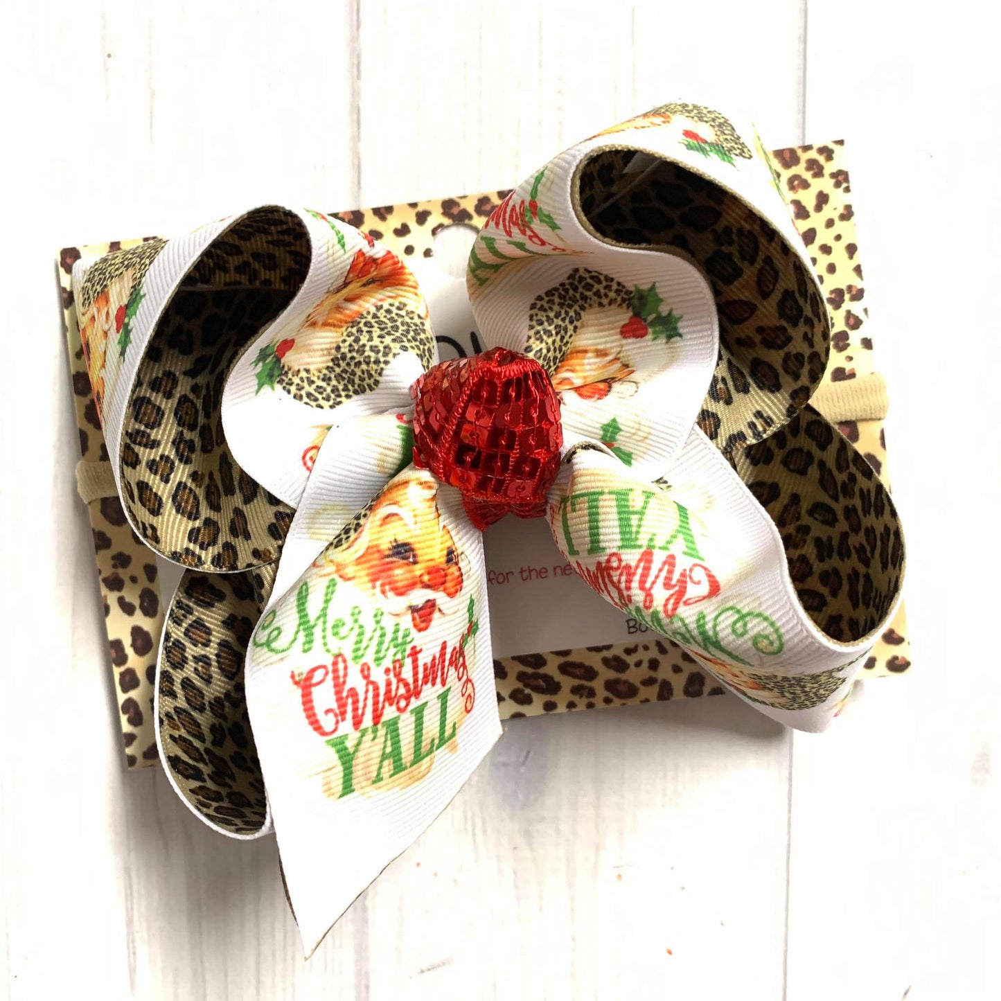 Vintage Santa Clause Combo ~ Bow + Tee ~ One of a Kind Fun iBOWZ ~ Limited Time Only