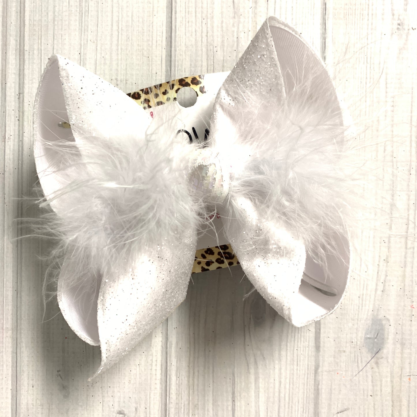White Glitter Fun Bow ~ Hairbow by iBOWZ