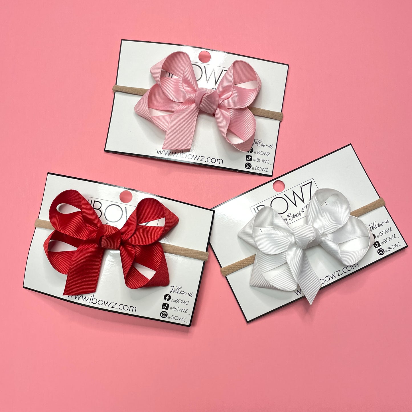 NewBorn Baby Bows ~ Infant bows ~ Nylon Headband bows by iBOWZ