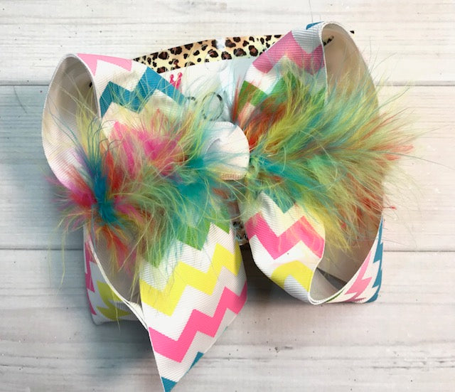 Unicorn, Chevron & Ombre Fun Spring Hair bow Bundle of 3