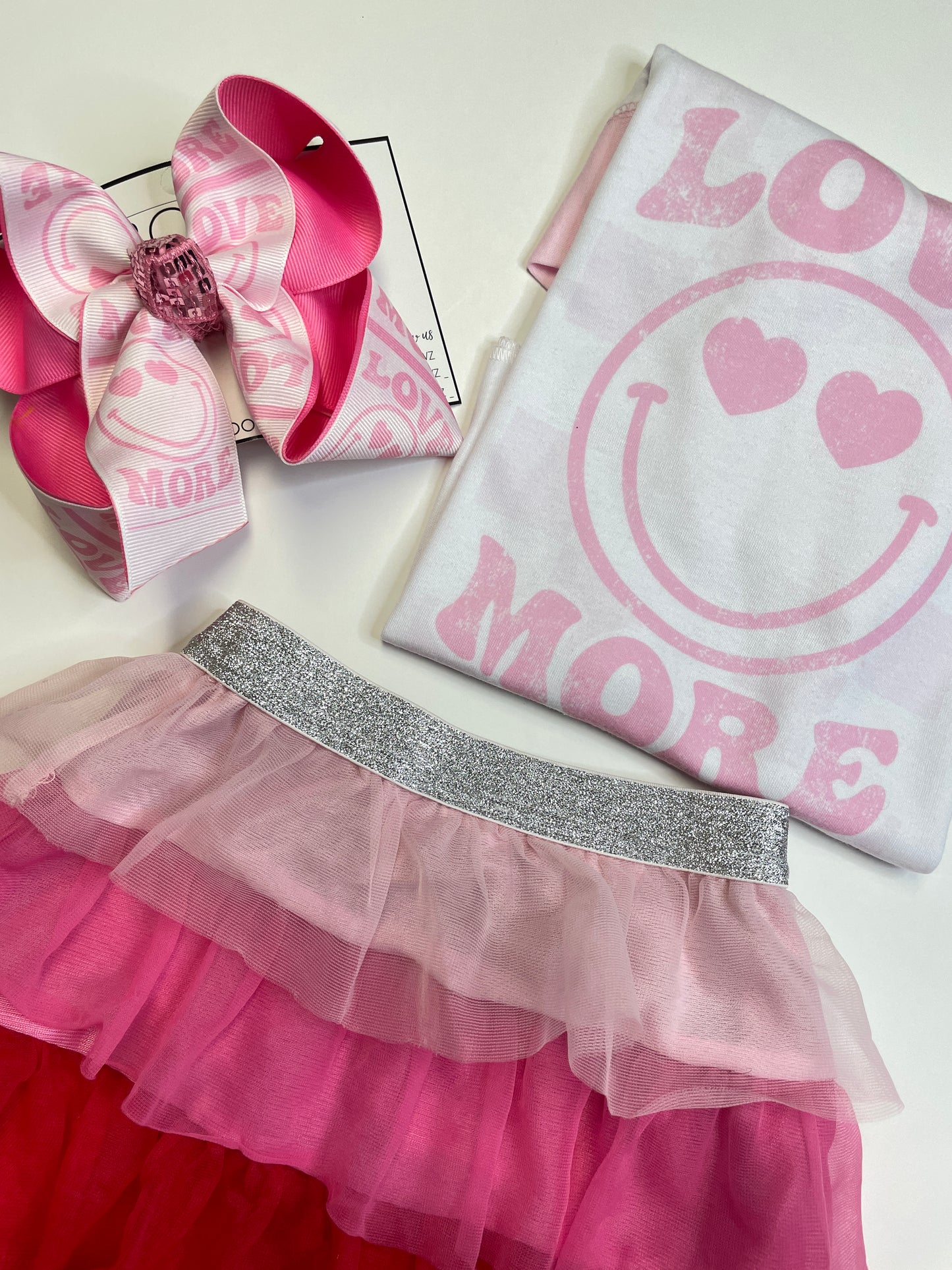 Valentines Day ~ Trendy Love More Smiley Face Hairbow ~ Exclusive iBOWZ design {Bow Only} Valentines day Collection