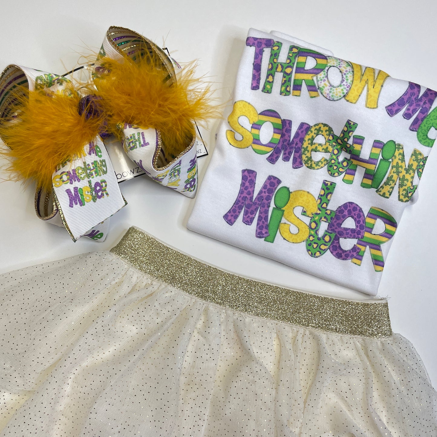 Throw Me Something Mister Mardi Gras Hairbow ~ Exclusive iBOWZ design {Bow Only} Mardi Gras day Collection