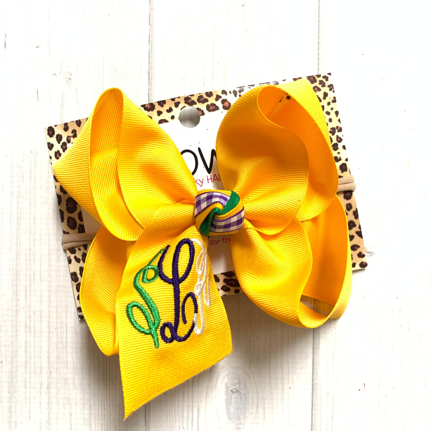 Monogram Mardi Gras Fun bows ~ Choose your bow color ~ Triple Initial Monograms by iBOWZ