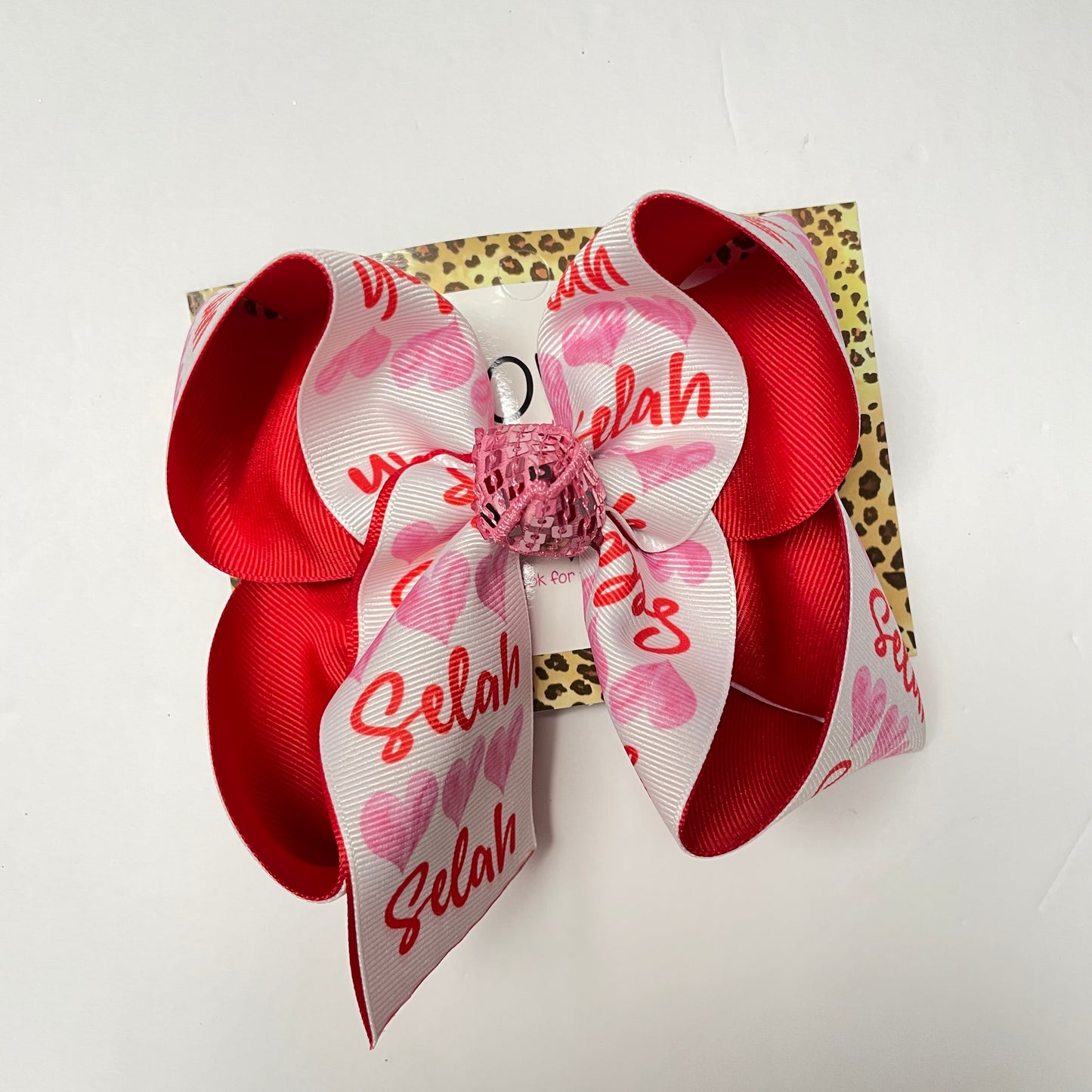 Valentines Day Personalized + Heart Fun Ruffle Tee Shirt + Matching bow ~ Exclusive iBOWZ design