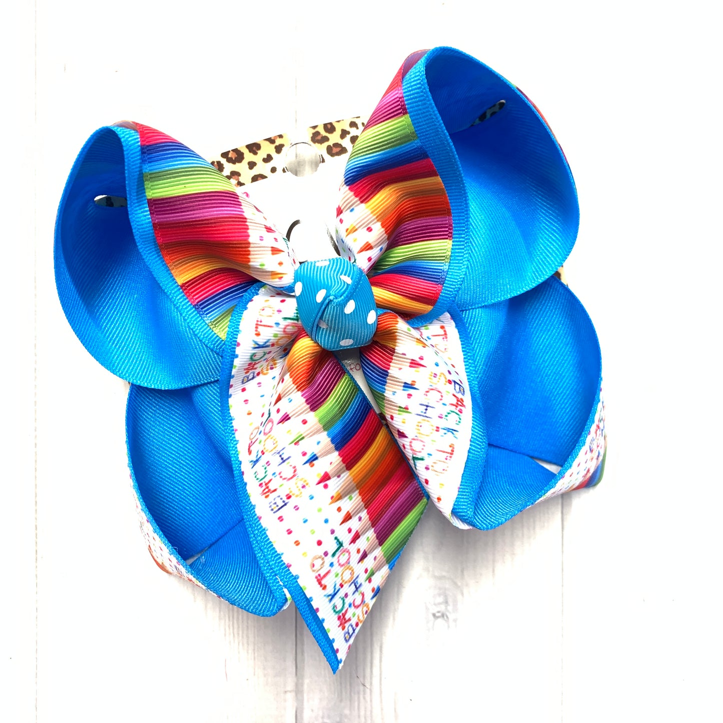 School Fun bows ~ Color Pencils School kids Back 2 School Fun Print ~ ~ ibowz fun & funky hairbows