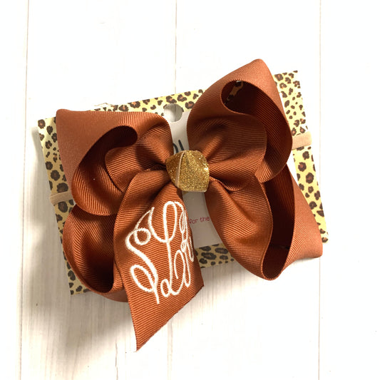 Jewel-tone Fall Monogram Triple Initial Monogram ~ Grab and Go - Bows to match all your Fall Clothes ~ Choose your bow color or collect them all