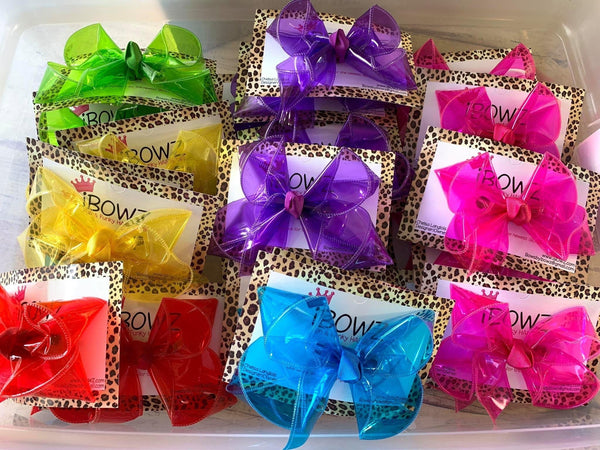 Jelly Bows - Large & XLG Size only -Pool Swim Waterproof Jelly Fun hair bows ~