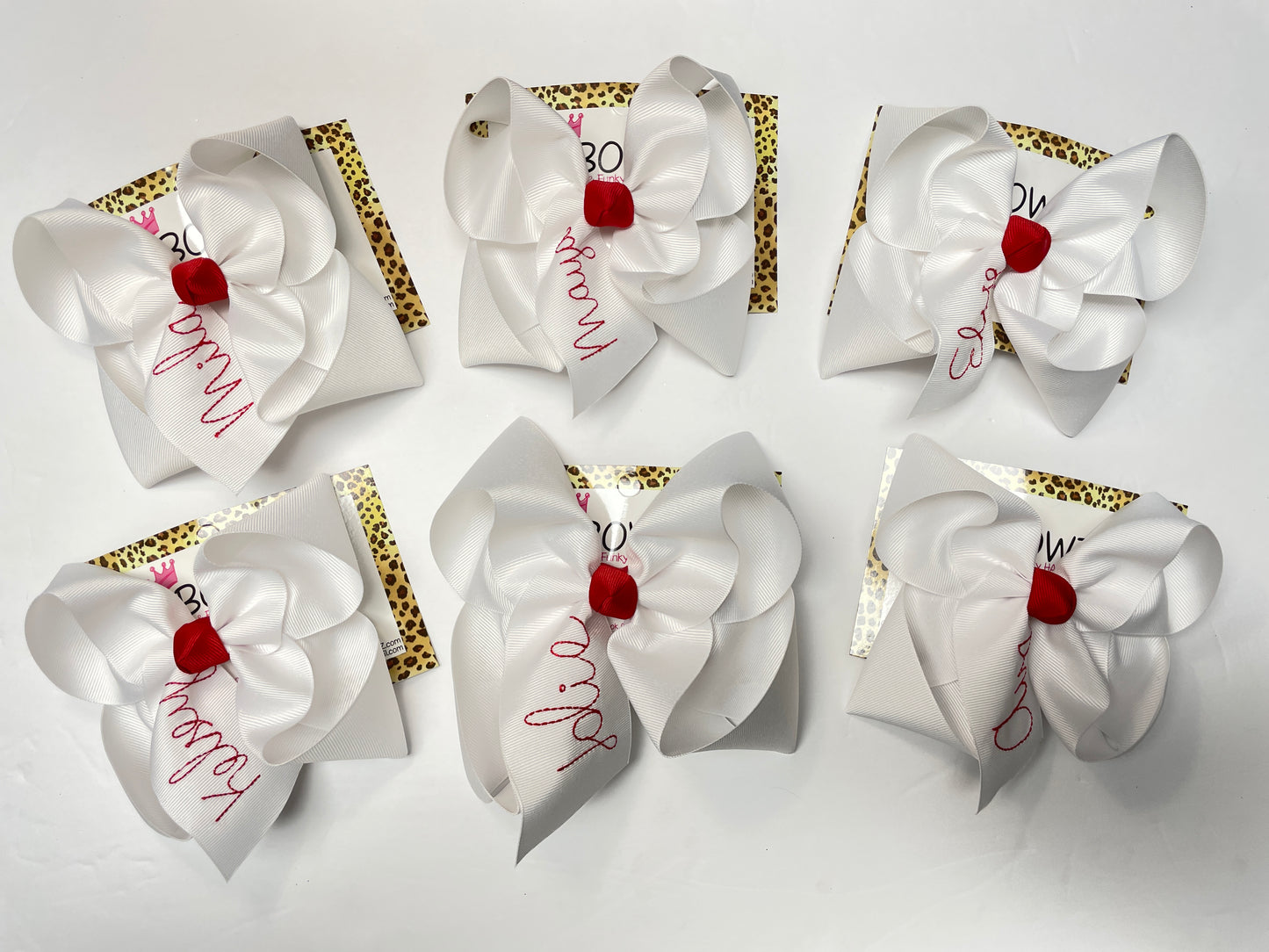 iBOWZ Valentines Day or Every Day ~ Personalized Embroidery Monogram Name hairbow Bow Ribbon bow Perfect for Baby to Big Girl