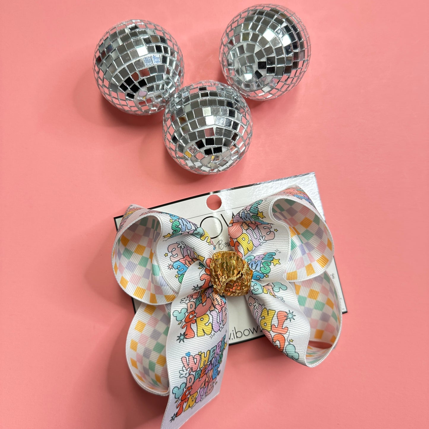 Where Dreams Come True Disney Enthusiast Shirt & Hair bow Combo ~ Custom OOAK Exclusive Design by iBOWZ Fun & Funky Hairbows