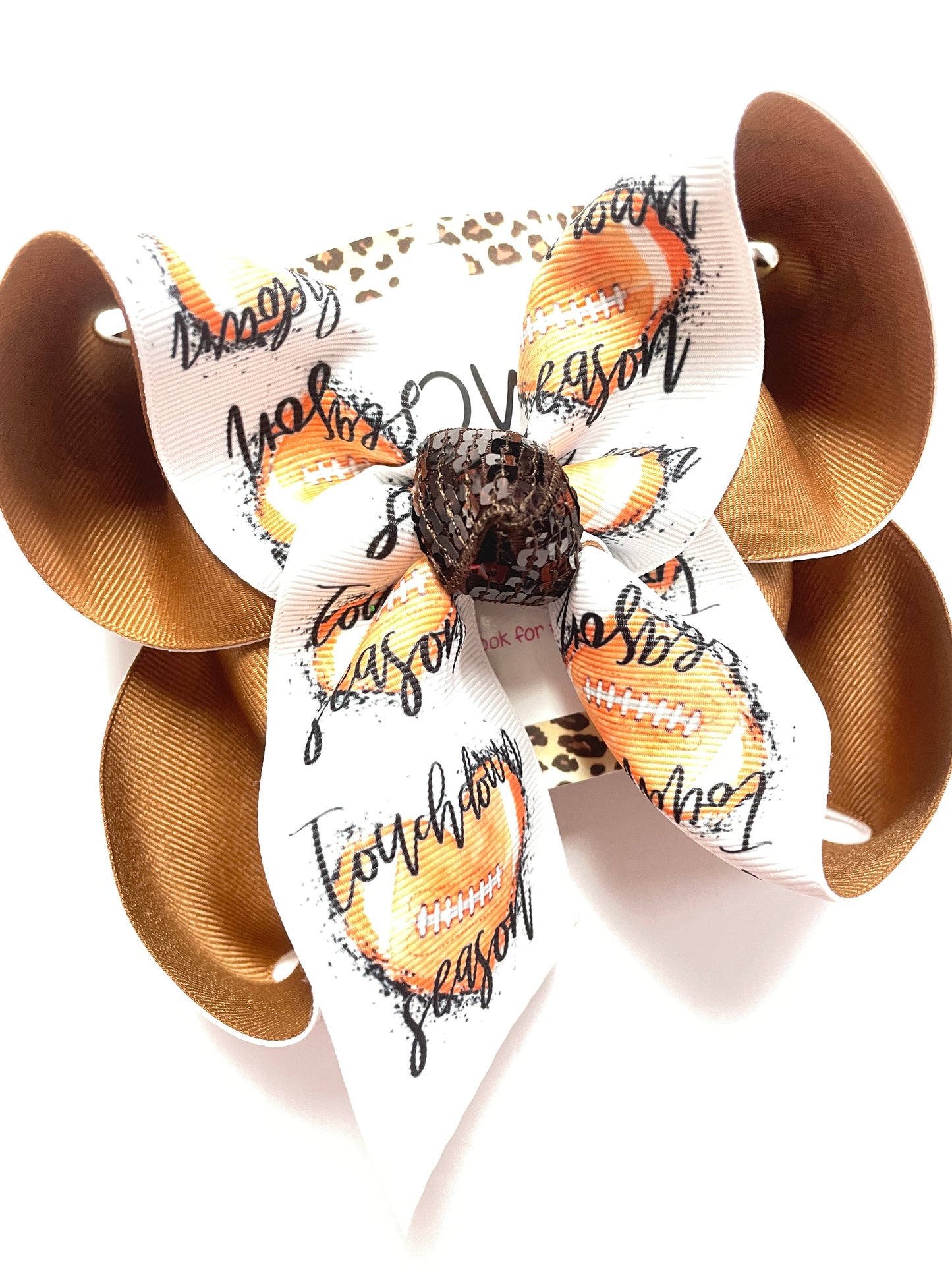 Touchdown Season ~ Football Bleached Tee & Matching OOAK Hairbow design {Bow & Tee Combo} Preorder for a Limited Time Only