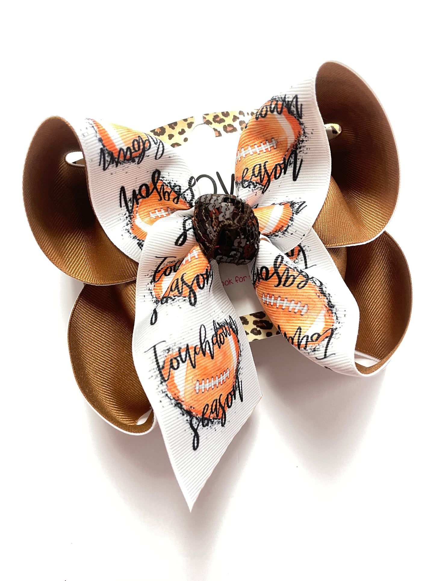 TOUCHDOWN SEASON Football Fun bow { Bow Only } One of a Kind Fun iBOWZ ~ preorder for a Limited Time Only