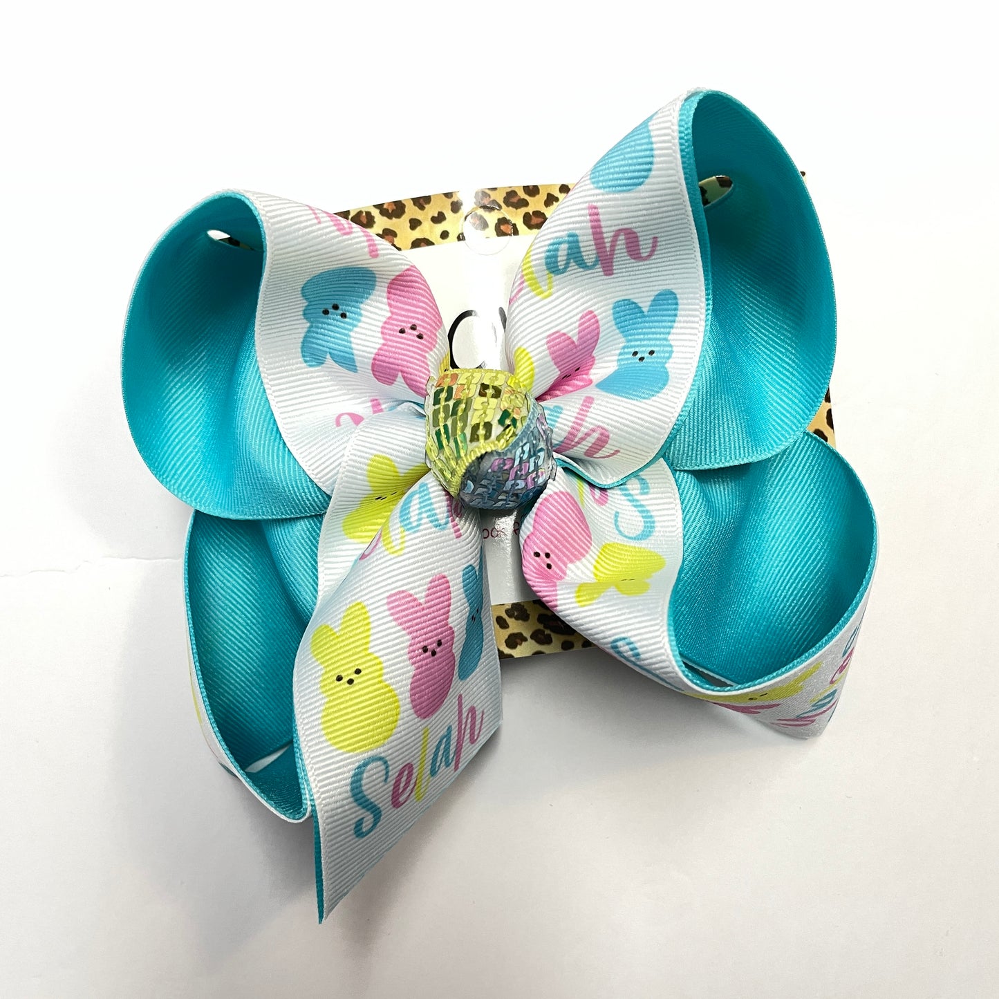 {Bow Only} Easter Peeps Personalized Name Bow ~ Exclusive iBOWZ design~ Perfect for Easter festivities _ Easter bunny pictures