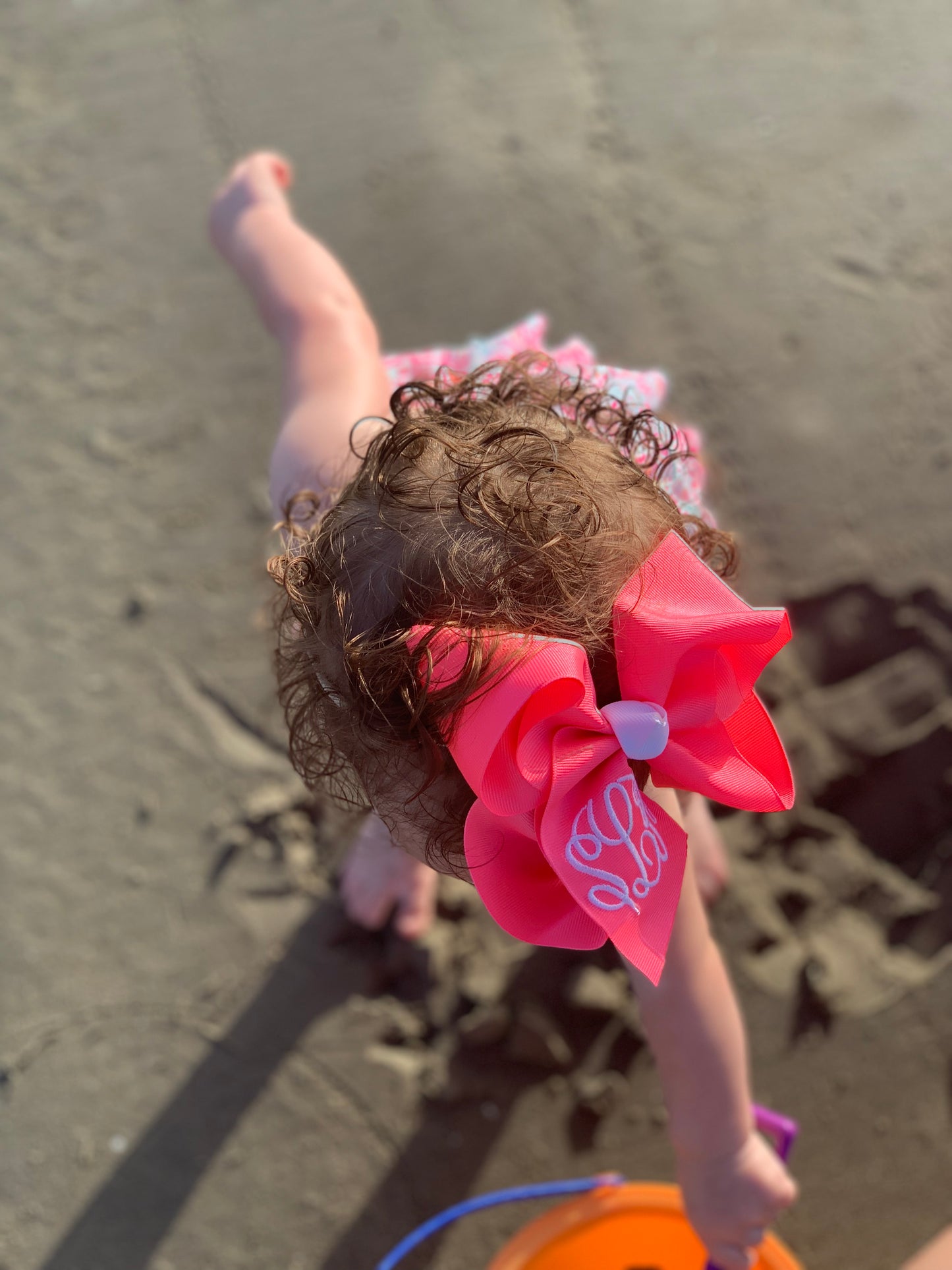 Monogram Neon solid hairbow Bundle with Triple initial Monogram Hair bow Oh MY! ~ ~Perfect Hanging around the house ~ Great For the Pool