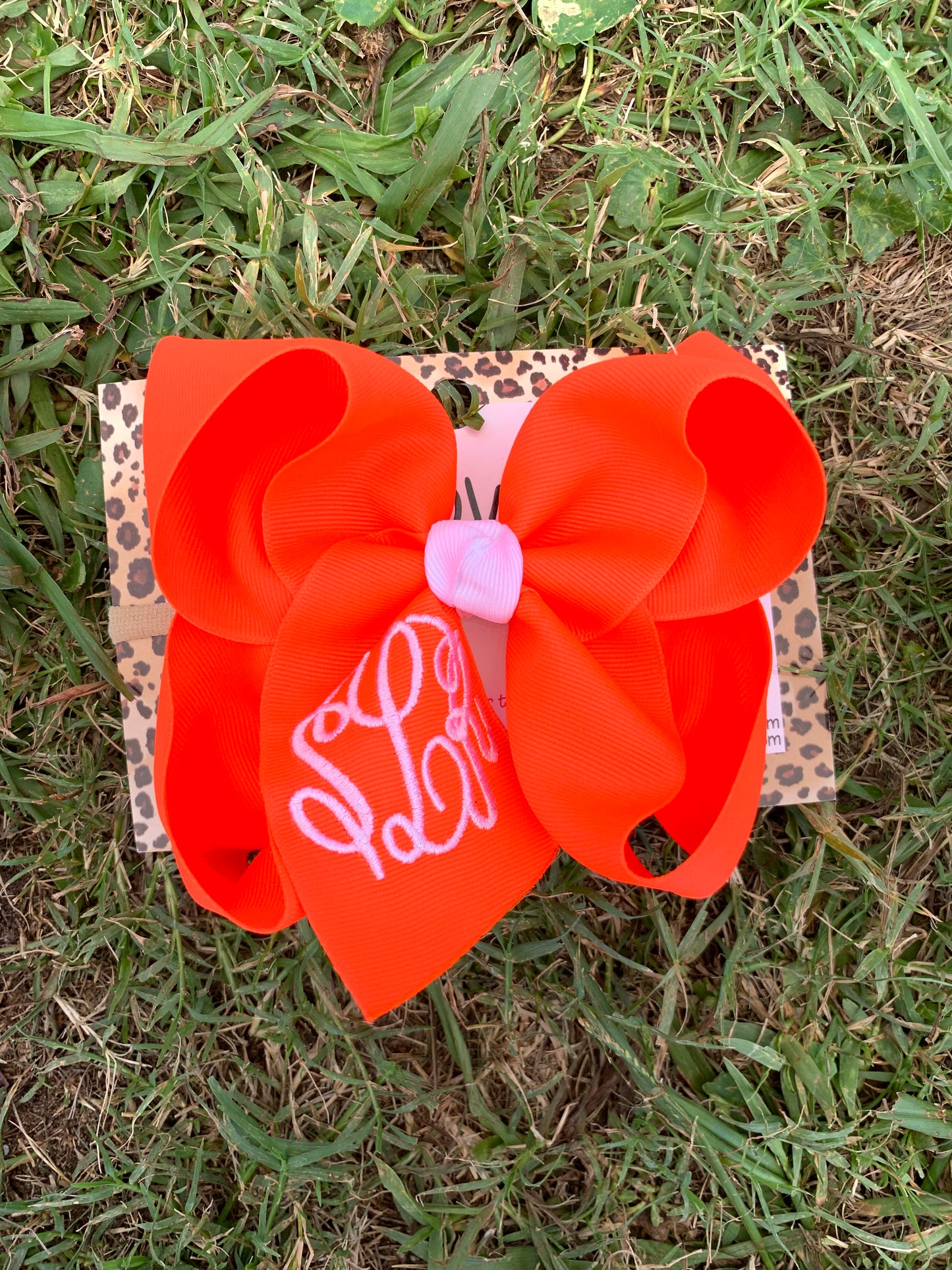Monogram Neon solid hairbow Bundle with Triple initial Monogram Hair bow Oh MY! ~ ~Perfect Hanging around the house ~ Great For the Pool