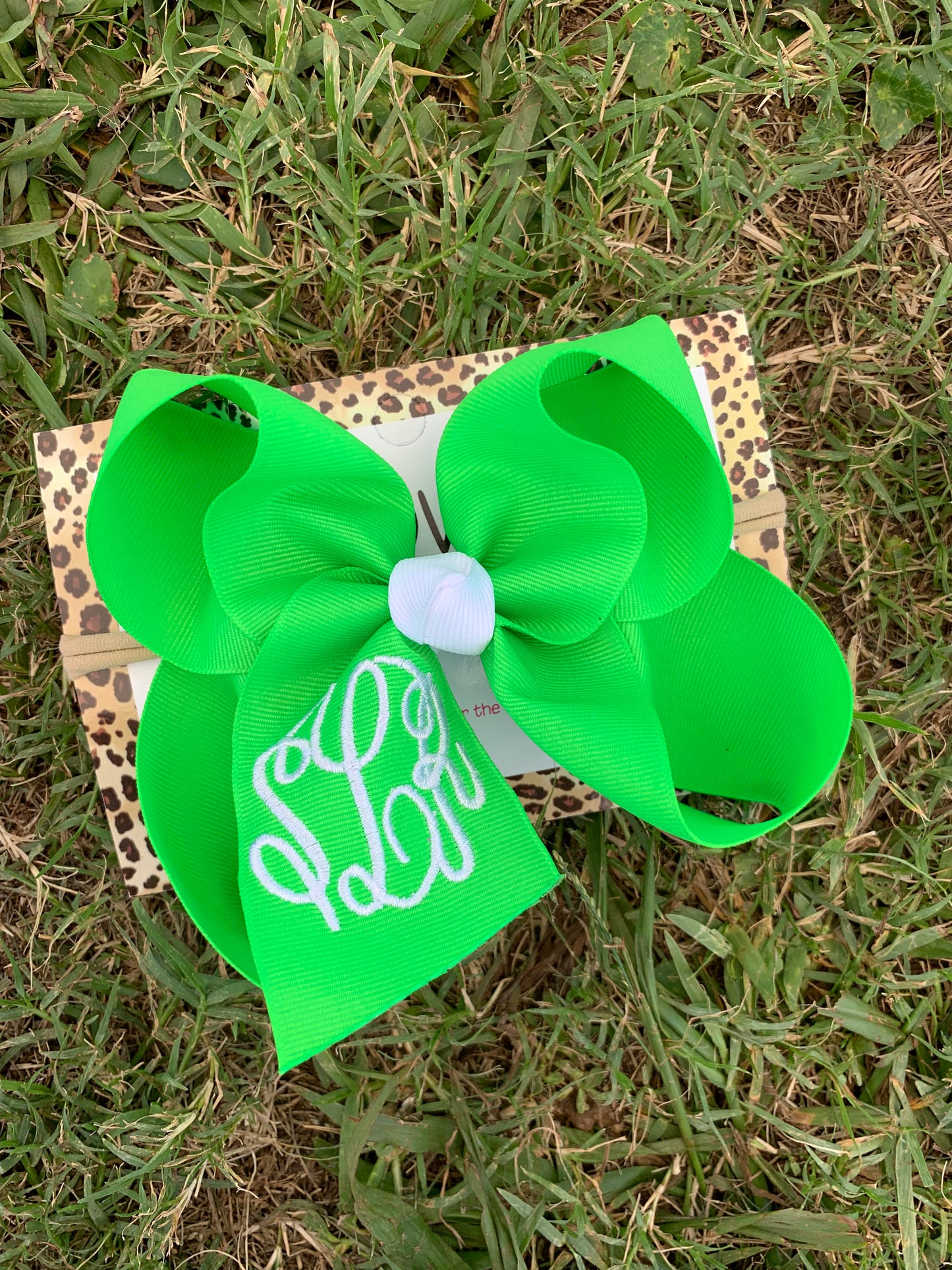 Monogram Neon solid hairbow Bundle with Triple initial Monogram Hair bow Oh MY! ~ ~Perfect Hanging around the house ~ Great For the Pool