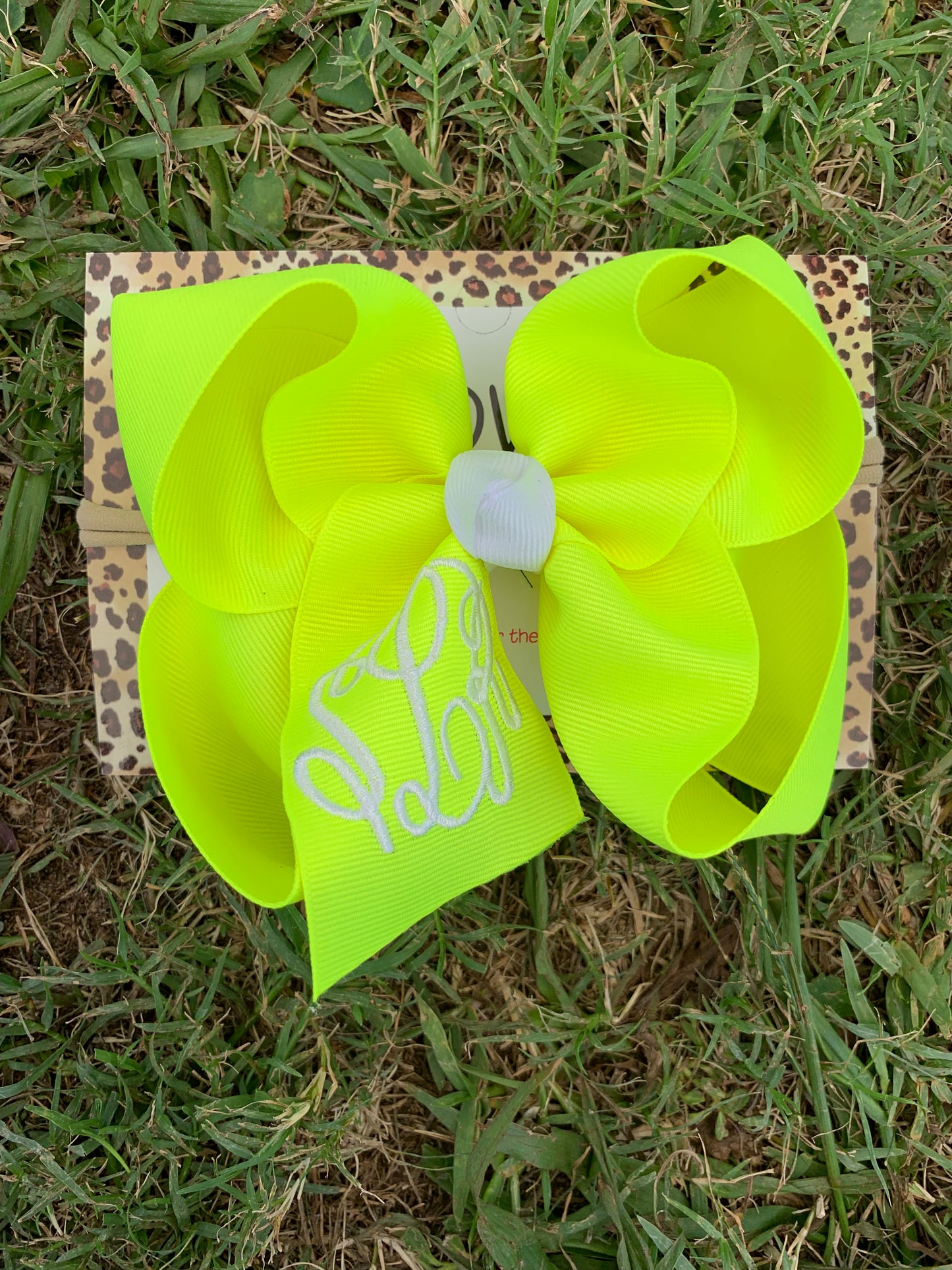 Monogram Neon solid hairbow Bundle with Triple initial Monogram Hair bow Oh MY! ~ ~Perfect Hanging around the house ~ Great For the Pool