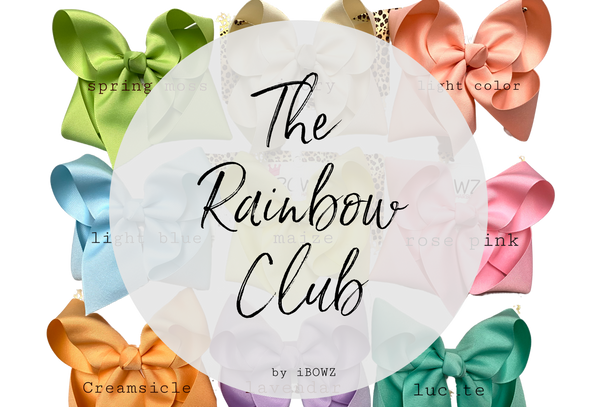 The Rainbow Club ~ 9 Solid basic bows  ~ iBOWZ Fun & Funky Hairbows