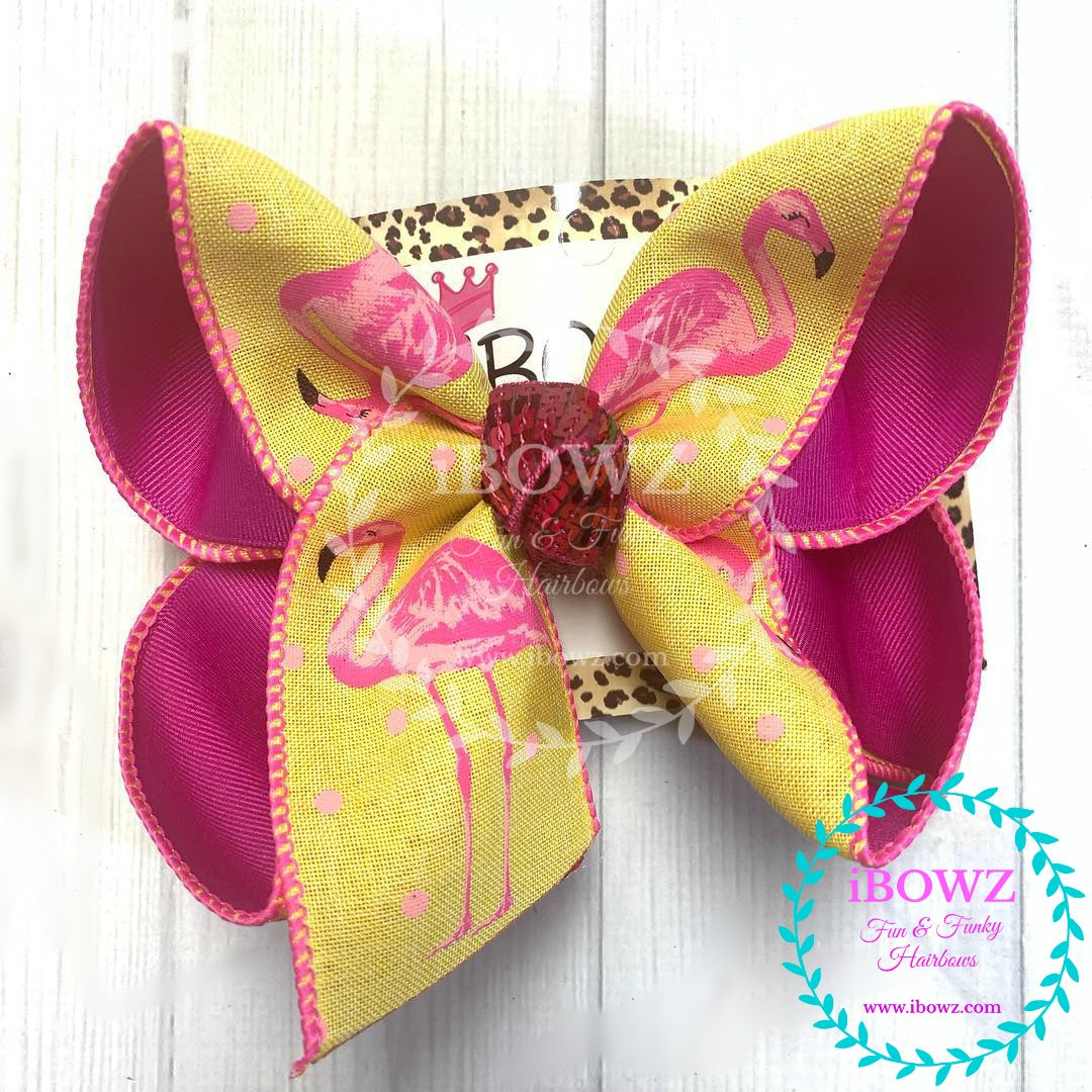 Summer Fun Pink Flamingo | Cactus Fun | Lemonade | Choose your Bow| iBOWZ Fun & Funky Hairbows