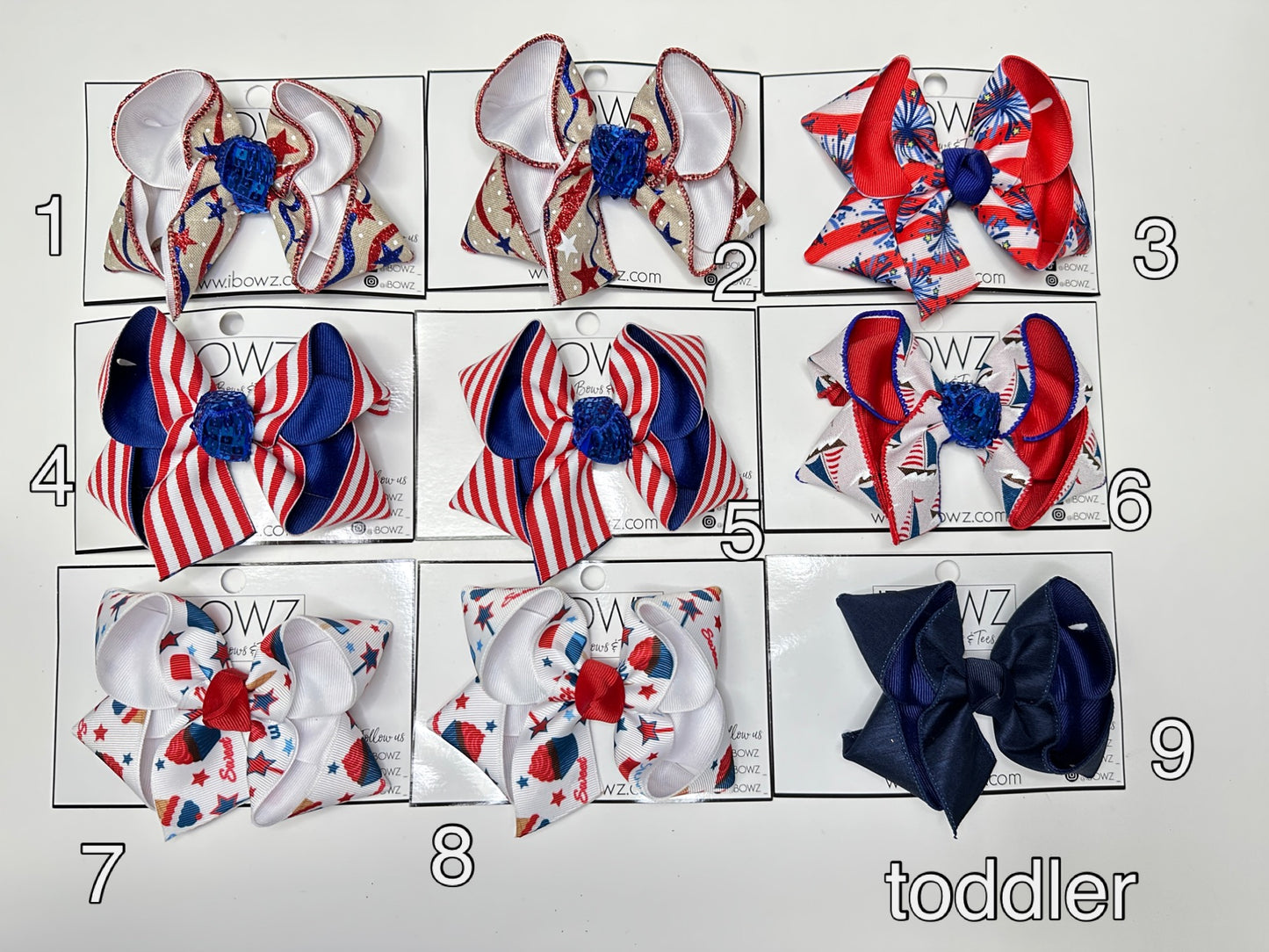 RTS- Ready 2 Ship Bows -  TODDLER 3"  hair bow