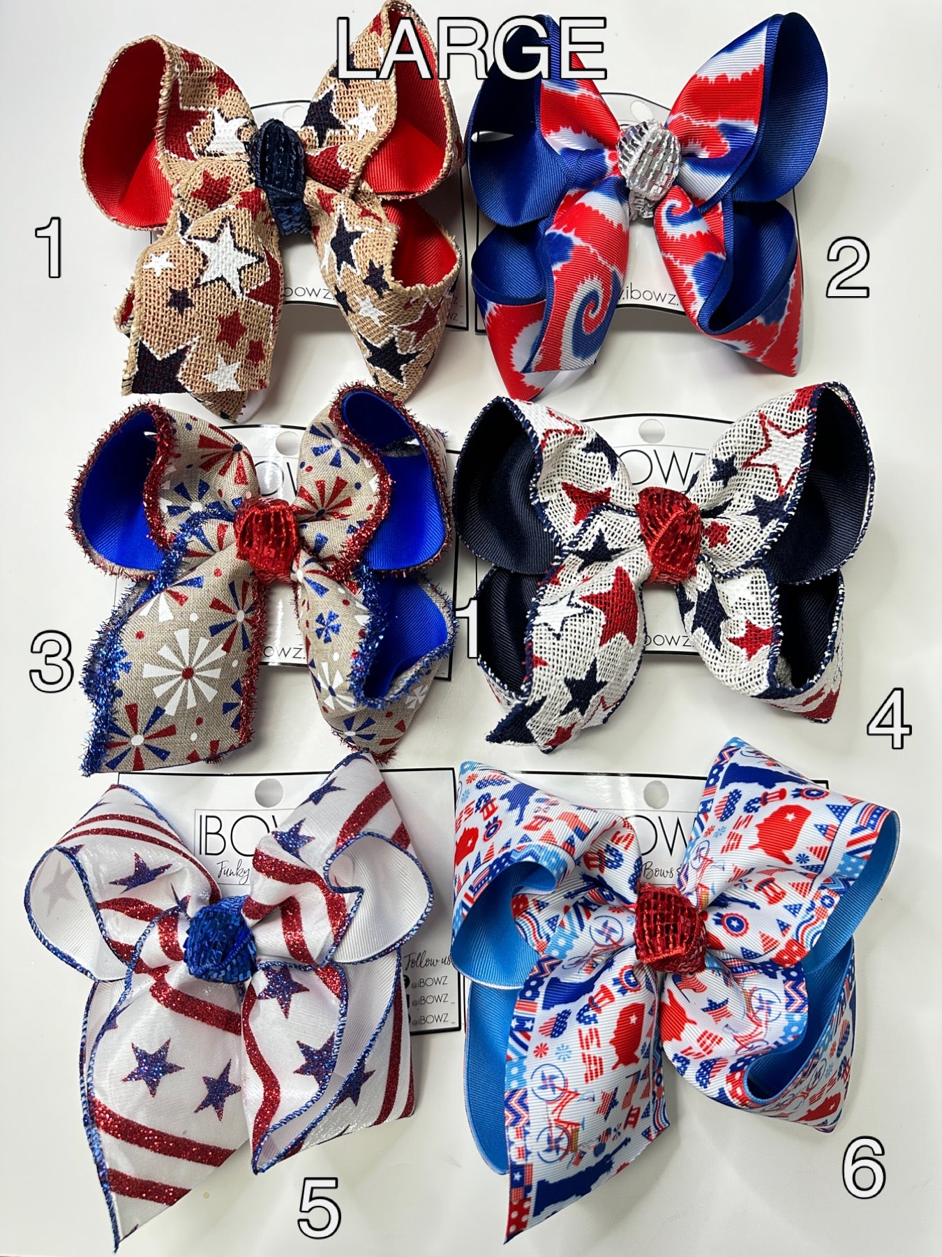 RTS- Ready 2 Ship Bows - LARGE 6"  hair bow