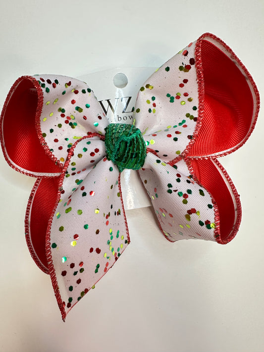 Christmas Confetti Fun  Hairbow for your Girls Southern bow