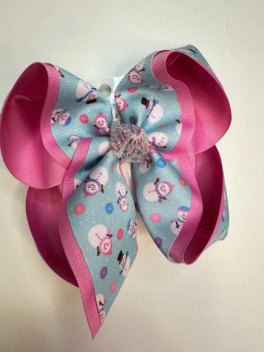 Christmas Snowman Fun Hairbow for your Girls Southern bow