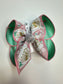 Christmas Gingerbread House Pink and Mint Colored Inspired Fun Hairbow for your Girls