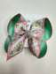 Christmas Gingerbread House Pink and Mint Colored Inspired Fun Hairbow for your Girls