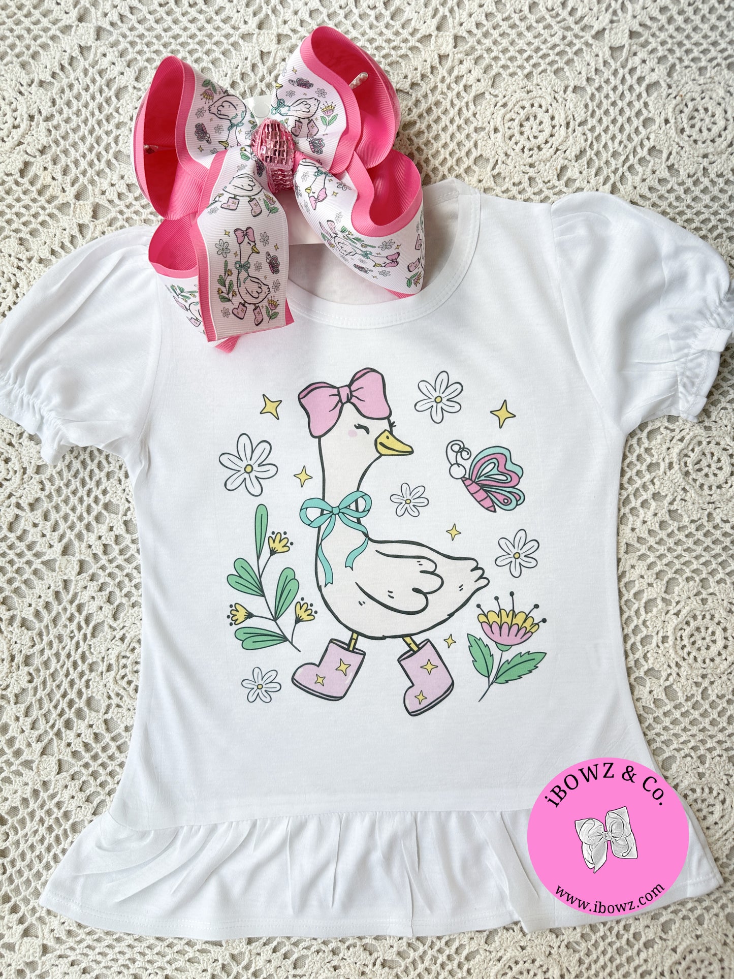 Trending Silly Goose HairBow and Tee ~ She'll be Trending this Spring